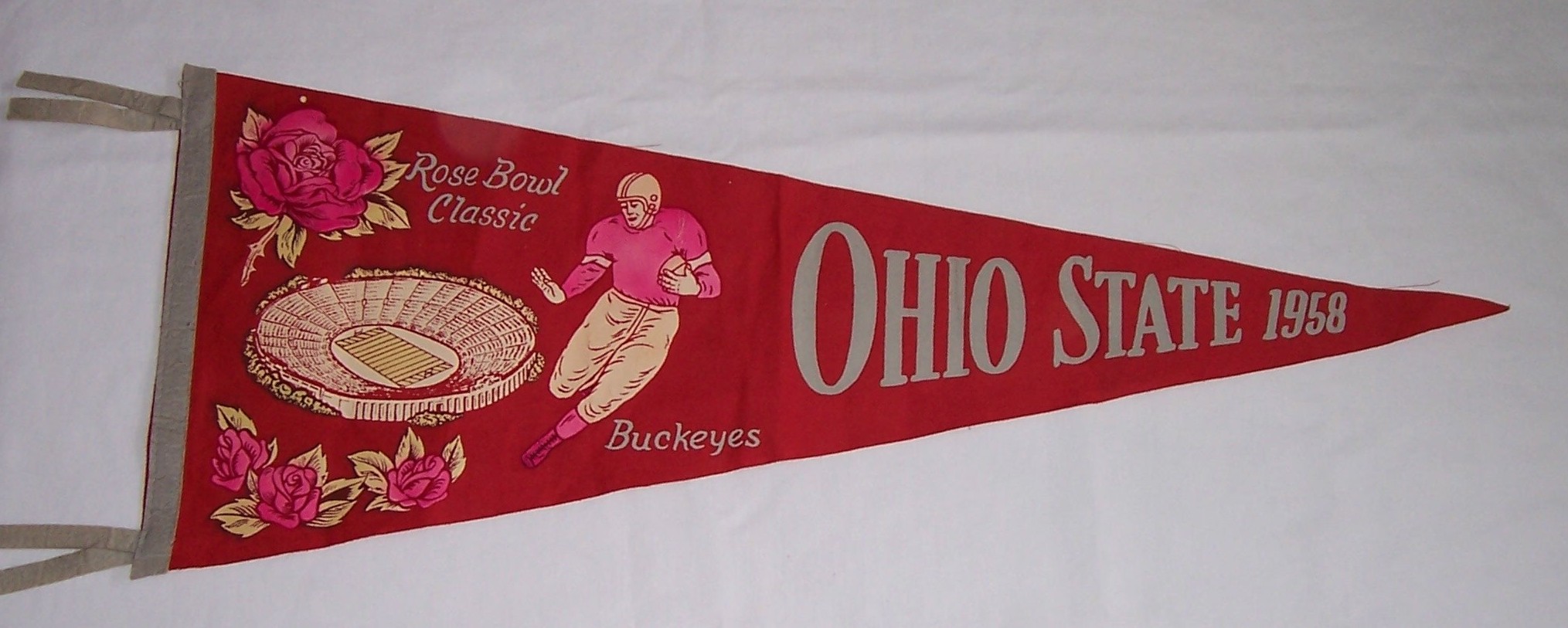 1958 Ohio State Buckeyes Rose Bowl NCAA College Pennant
